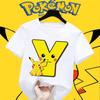 Anime Pokemons Tshirts for Children Pikachu Cartoon Letter Printed Shortsleeved Top Boys Girls Summer Fashion Sports Tshirt