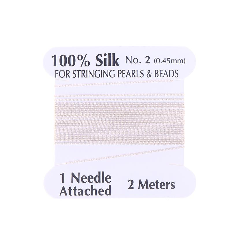 

2# 0.45мм 10шт/пакет Ручной работы 100% Натуральный шелковый шнур Веревка с бисерной шелковой нитью Игольный конец Шелк для изготовления DIY ювелирных изделий бежевый