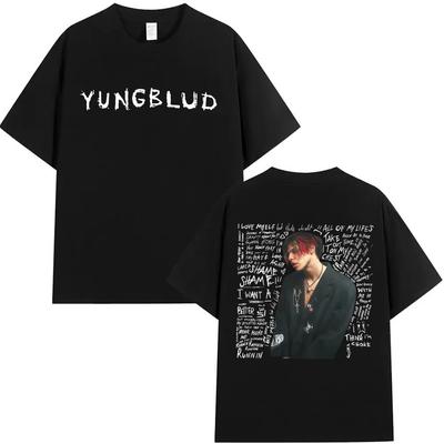 Rapper Yungblud Print T Shrit Mens Clothing Oversized Gothic Tshrit High Quality Short Sleeve Tee Hip Hop Tops Streetwear Unisex