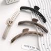 Fashion Large Matte Claw Clip Acrylic Korean Style Thin Shark Clip Ponytail Clip Solid Color Geometric Hair Claw Face Washing