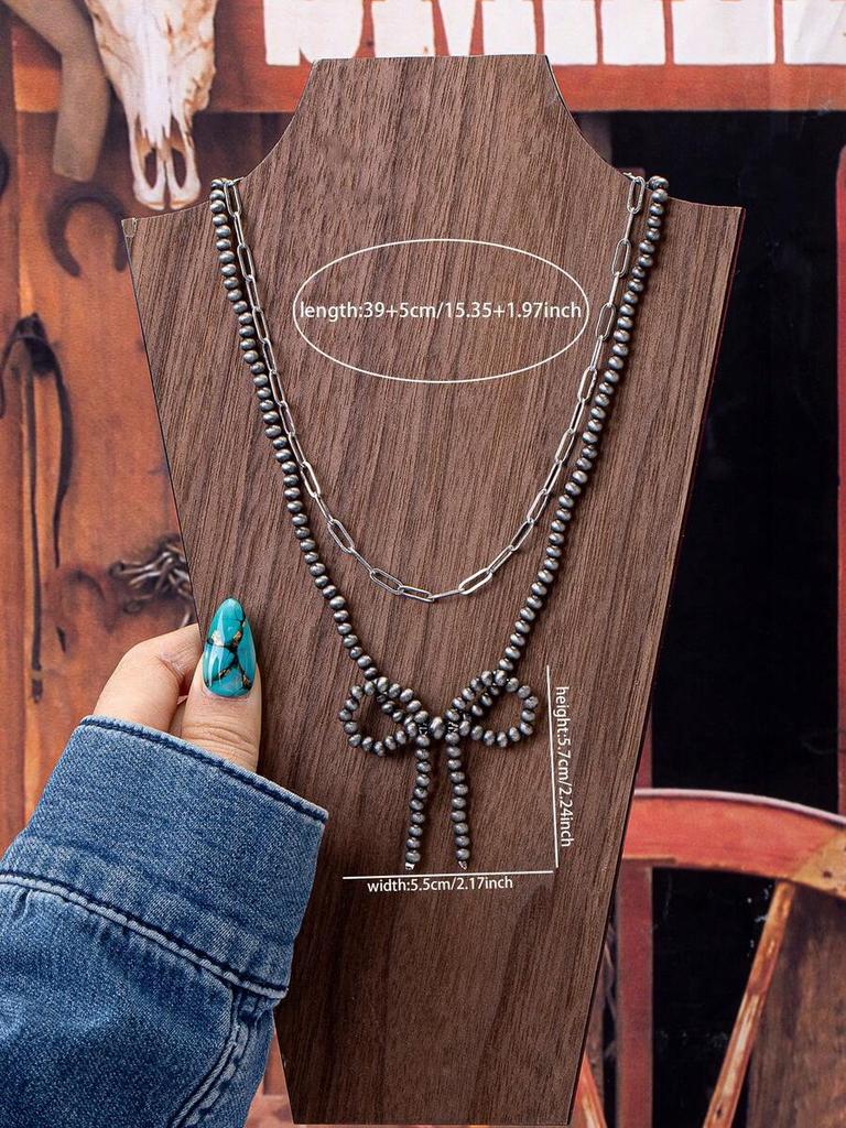 1 Stück Western-Stil Türkisstein Kuhmuster Lederdekor Rinder Kuhkopf Halsketten Set für Frauen