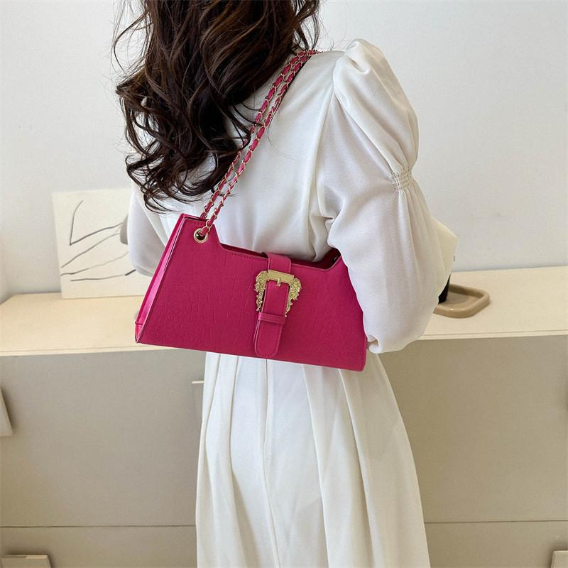 Fashionable Black White Green Orange Pink Pu Leather Square Shoulder Bag For Women