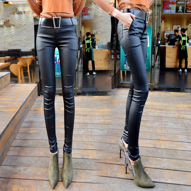 Lápiz moda pantalones mujer Pantalones Leggings Strethcy pantalón negro  brillante de la PU de cuero comprar a buen precio — entrega gratuita,  reseñas reales con fotos — Joom