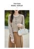 Women's Retro Color Block 100% Wool Round Neck Sweater - Slimming, Versatile, Stylish Knitwear for Autumn/Winter