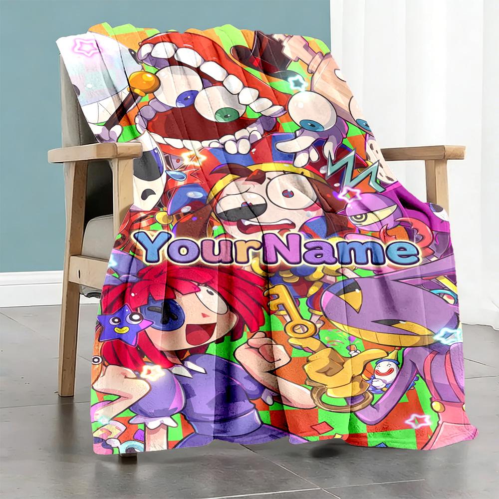 Coper ta Plaid Circo Digitale Testo Personalizzato Coperta Personalizzata Morbida Calda Accogliente Versatile per Biancheria da Letto Soggiorno Sedia da Ufficio Mare