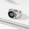 Punk Gothic Number 8 Billiards Ball Ring for Women Vintage Silver Plated Retro Charm Billiards Rings Finger Jewelry