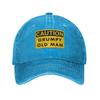 Caution Grumpy Old Unisex  Casual Baseball Cap  Running Hippie Hip Hop Hats Summer Sunscreen FeUnisex Unisex Vintage Baseball Caps
