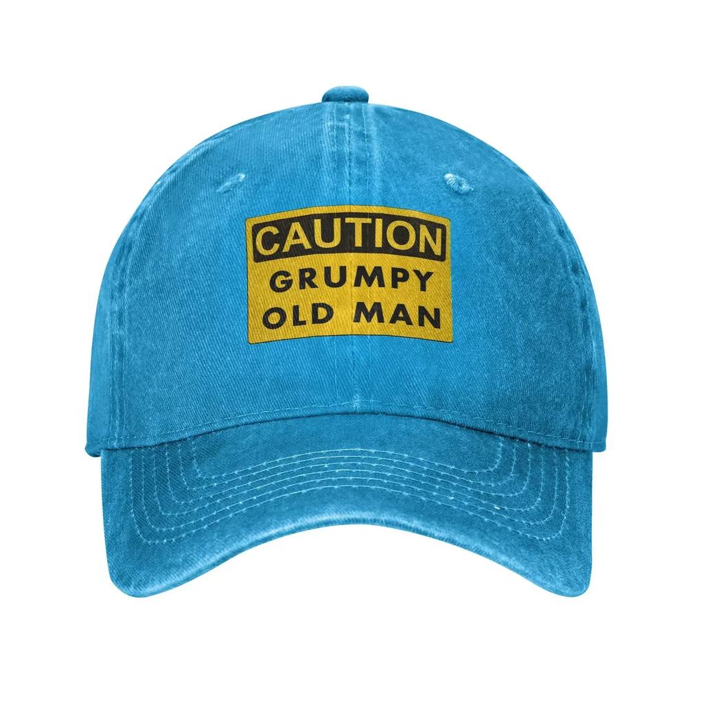 Caution Grumpy Old Unisex Casual Baseball Cap Running Hippie Hip Hop Hats Summer Sunscreen FeUnisex Unisex Vintage Baseball Caps
