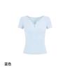 Pure desire dopamine sister feeling semi-open neck short sleeves summer waist thin red top Spice girls wear temperament T-shirt