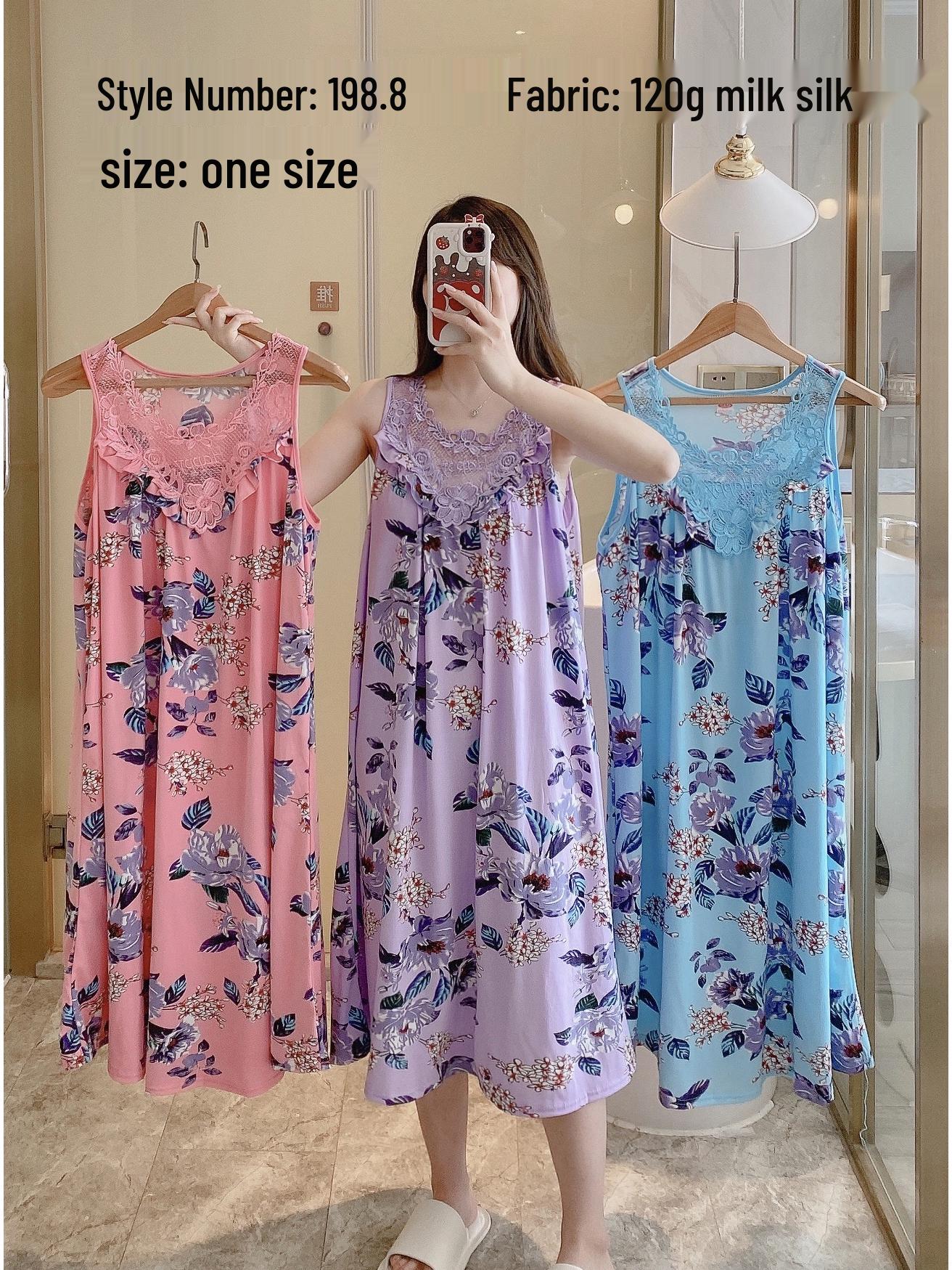 Plus Size European & American Sweet Sleeveless Summer Dress One Size