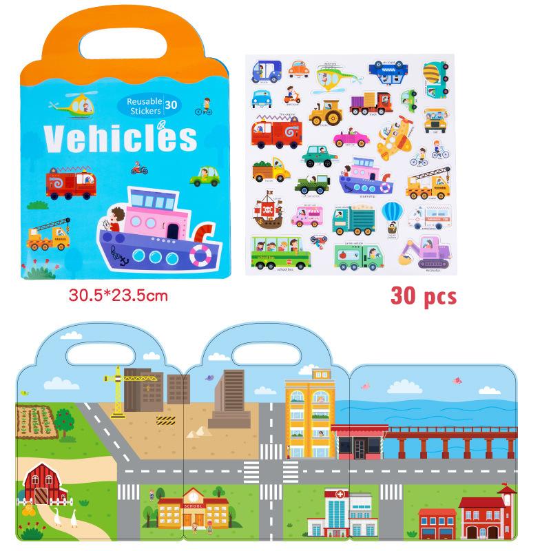 Kids Scene Magnetic Puzzles Montessori Busy Book Open-ended Education Toys Car Animal Shape Matching Game Quiet Book Jigsaw Toys
