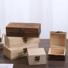 1Pcs Jewelry Storage Box 10x10x6CM Square Wooden Storage Box Retro Flip-Top Wooden Box Giving Box  With Lid Clasp Locking