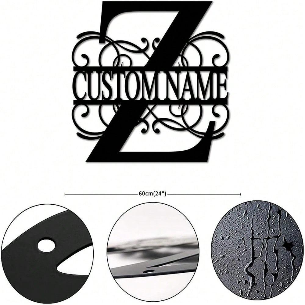 Personalized Metal Wall Art Custom Initials Family Name Light Beam Design Iron Steel Decor Home Porch Garden Gift Birthday