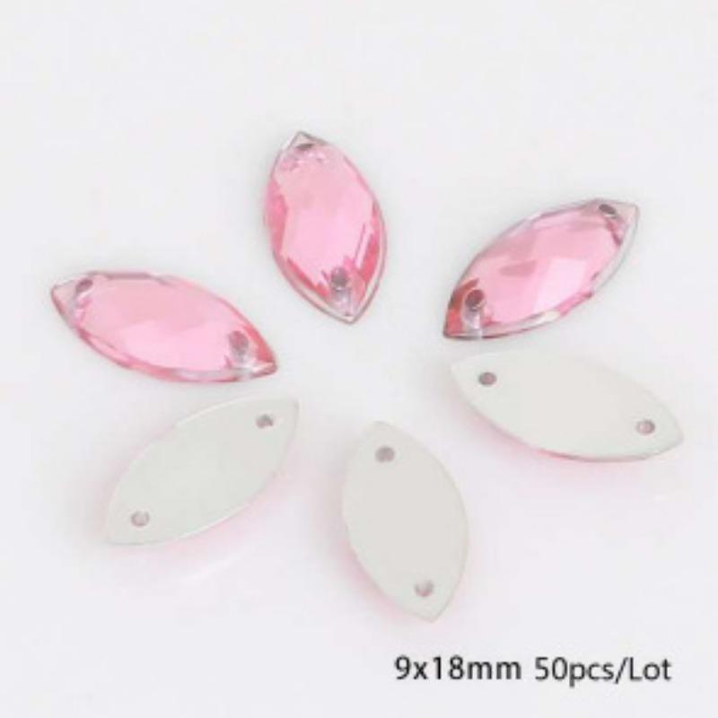 Handmade Beads Two Holes Flat Bottom Acrylic Drill Diy Costume Jewelry Accessories Horse Eye Shape Grid Surface Hand Sewing Drill Claw Drill Material