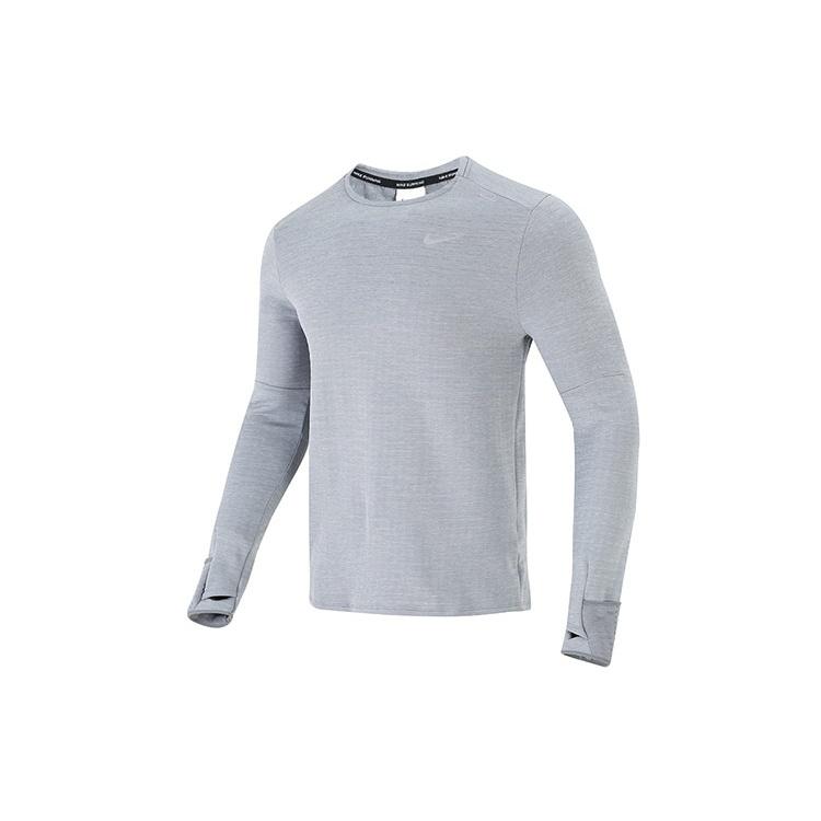 Men s Nike Nk TF Turf Rpl Elmnt Crew Solid Color Training Sports Round Neck Long Sleeves Gray T-Shirt DD5650-084 S