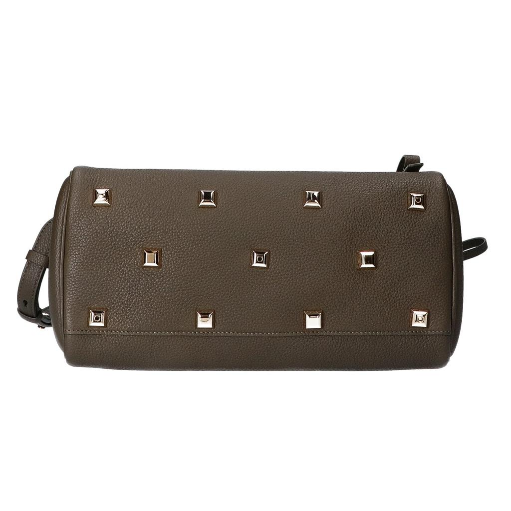 Salvatore Ferragamo DH-21 H159 THE STUDIO SMALL Calfskin Gancini Hardware 2WAY Handbag NEW OLIVEUsed