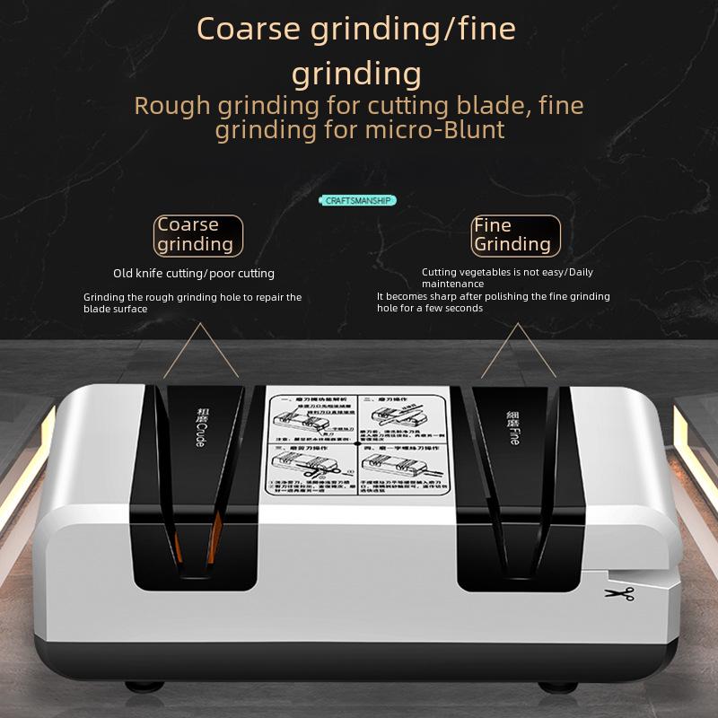 Automated Multi-Use Electric Knife Sharpener with Diamond and Jade Components