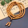 Buddhist Prayer Bracelet - 108 Beads, Multi-strand Sandalwood, Black Rosewood, Wenwan Style