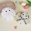 Lovely Bowknot Rabbit Keychain Plush Animal Shaped Keyring Student Bag Charm Backpack Accessory for Fashionable Women