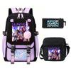 Demon Hunters Peripheral Printing Children's Fashion Backpack Cross-border Large Capacity Primary and Secondary School Student Leisure School Bag Set