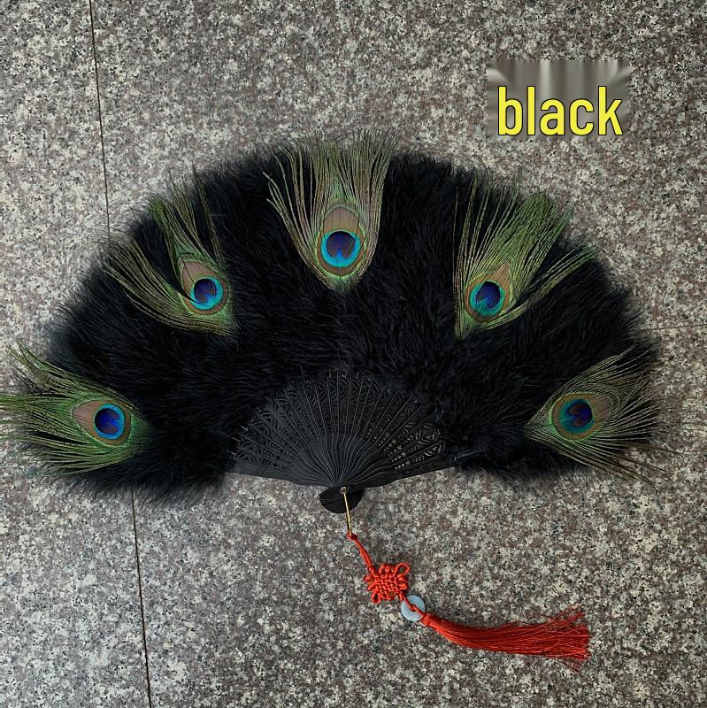 Peacock Feather Fan: Live Stream Cheongsam Fashion Show Accessory
