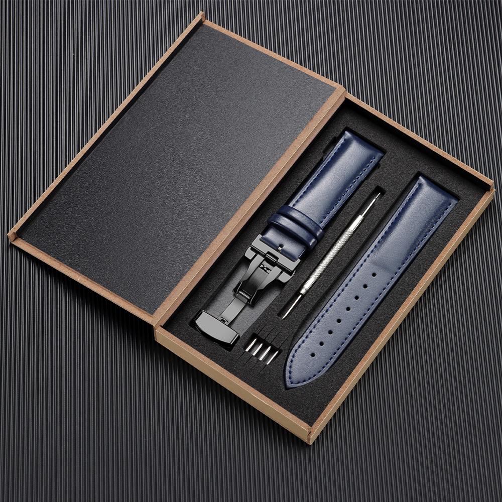 Echtes Leder Uhrenarmband 12/13/14/15/16/17/18/19/20/21/22/23/24mm Armbänder Herren und Damen Business Armbanduhr Armband mit Box