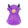 Glitzer-Hochlandrind Quetschspielzeug Langsam aufsteigend Klarer Rinder-Stressball Anti-Angst Weiche Tierform Haus-/Büro-Schreibtisch Fidget Toy