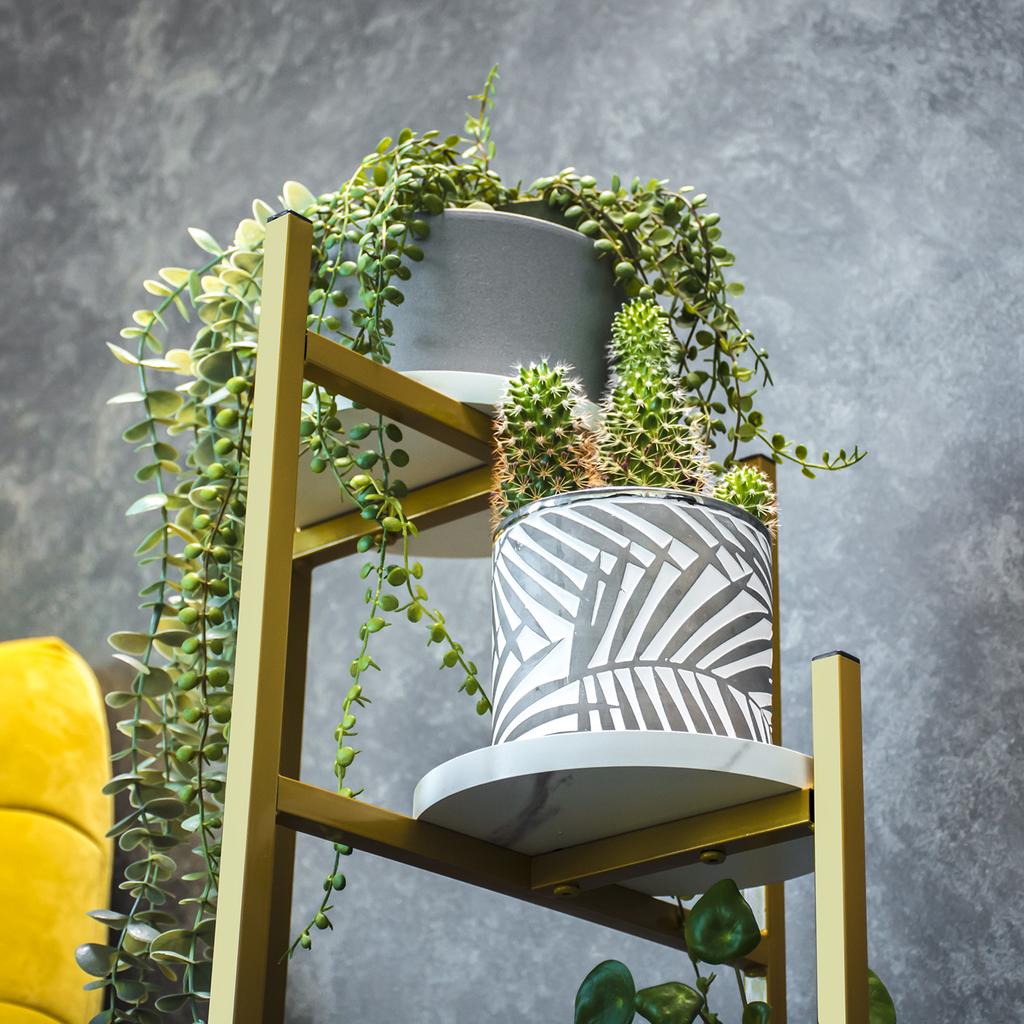 Standing flower stand, metal flower stand, flowers, plants, pots, 3 shelves