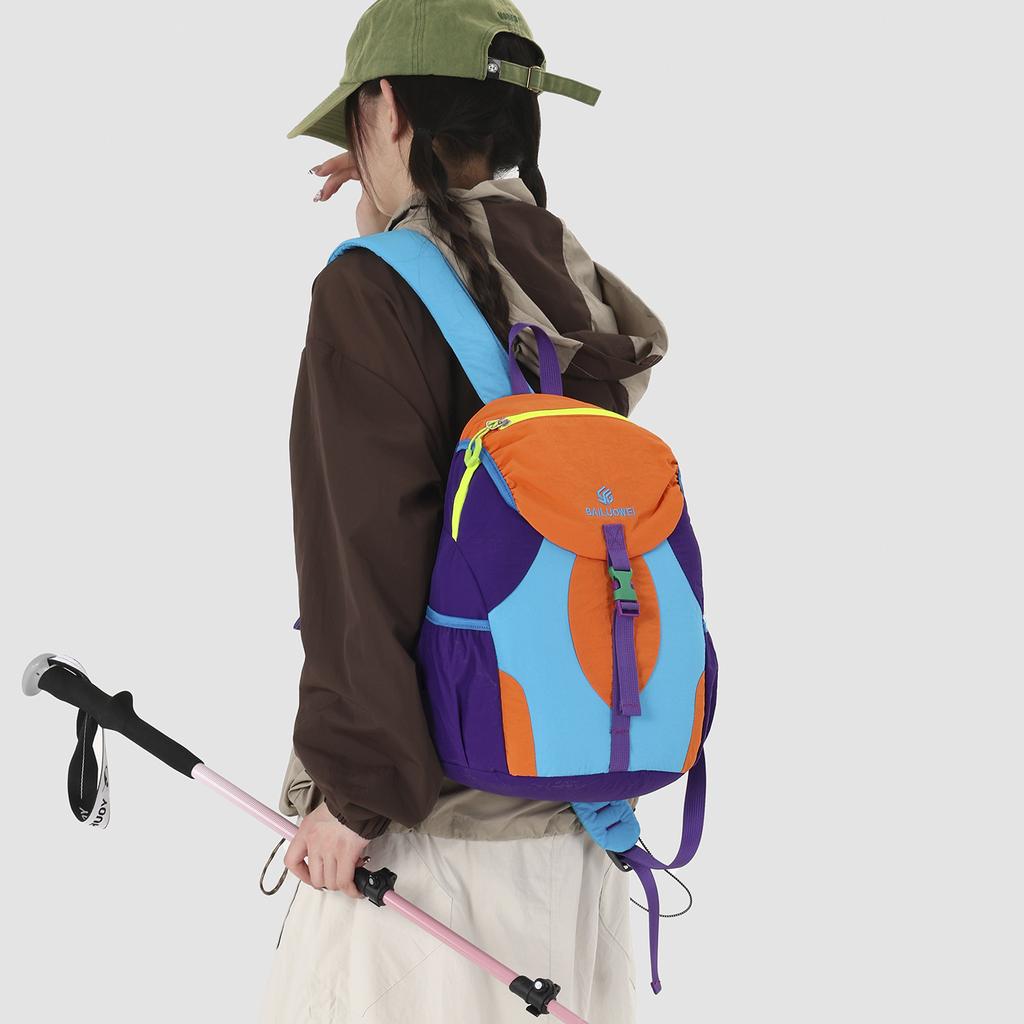 Schoolbag Dopamine Contrast Outdoor Small Backpack Men's and Women's Lightweight Leisure Sports Travel Backpack Daily Commuter Bag