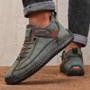 Men's Low Cut Casual Sports Shoes Korean Retro Spring Summer Lace Up Anti Slip Flat Shoes Trendy Fashionable Flat Bottom Boots