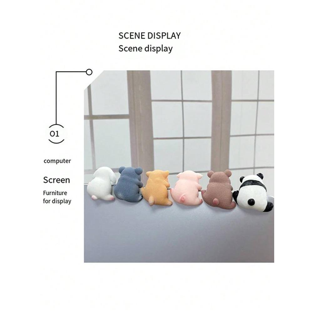 1ks Monitor počítače/TV Displej Roztomilá Zvířecí Dekorace Ozdoba, Domácí/Stolní Dekorace, Dodává se s 1 Lepicím Gelem, Lze také připravit lepidlo