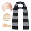 Gru Costume Accessories False Nose Bald Caps Black and Gray Scarves Bald Hat Set Party Supplies for Halloween