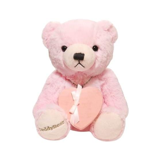 [Sears] Sears Teddy Bear Plush Toy Heart-Shaped Jewelry Box Gift Set (Pink) tdt-01-pk