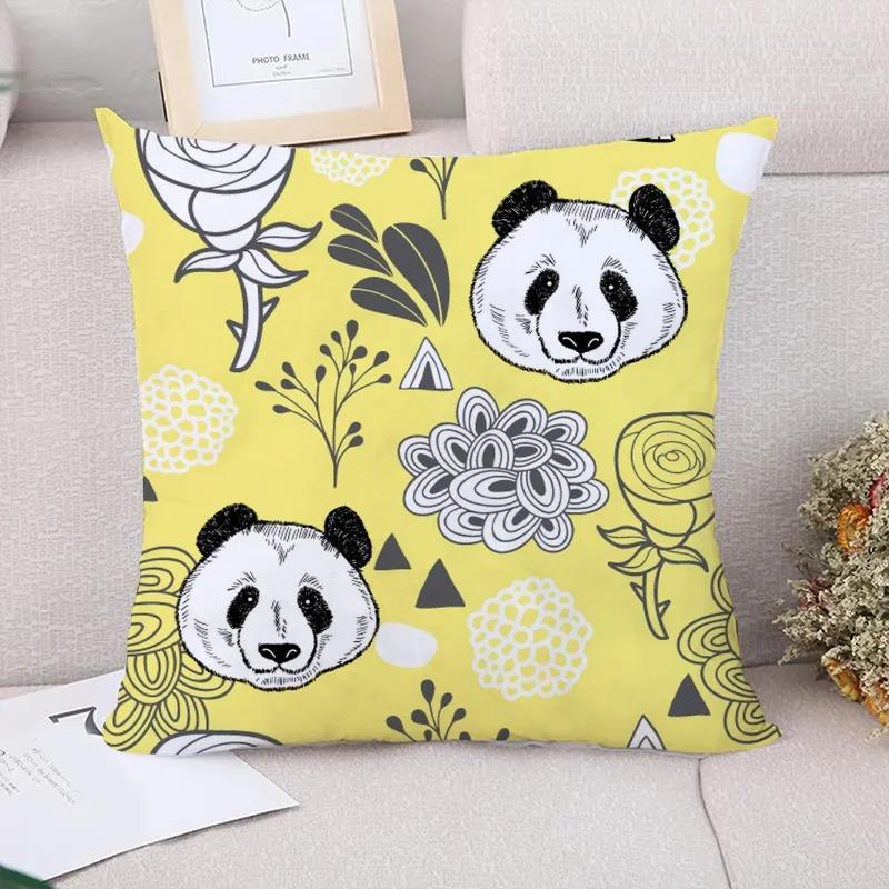 Panda Pattern Decorative Pillowcase Living Room Office Home Pillowcase Car Ornaments