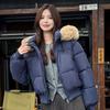 Wind hooded big fur collar cotton clothes women's winter new high waist short bread clothes jacket