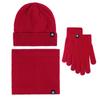 Winter scarf warm three-piece hat scarf gloves three-piece knitted velvet thickened cold-proof wool set