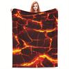 3D Hot Molten Rock Digital-printed Polyester Bedroom Velvet Flannel Cover Blanket Fleece Soft Sofa Cover Blankets for Beds