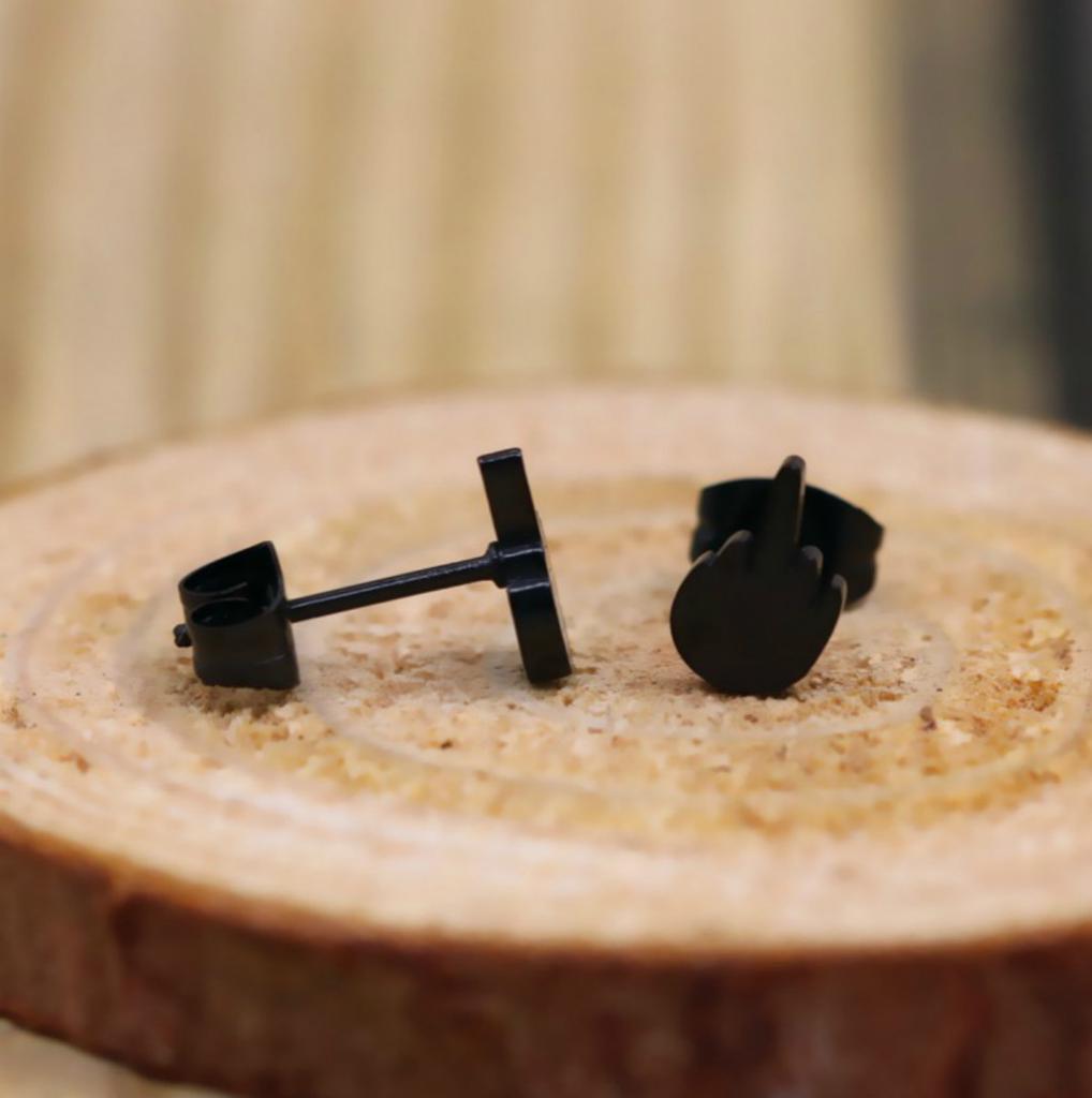 Punk Cool Stainless Steel Ear Jewelry Studs Earring Women Man Cute Small Finger Hand Studs Earrings
