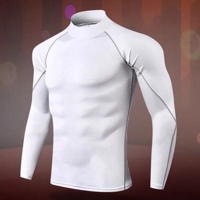 Top de compresie pentru bărbați, cu uscare rapidă, de culoare uni, minimalist, la modă, pentru bărbați, pentru antrenamente la gimnastică, sport