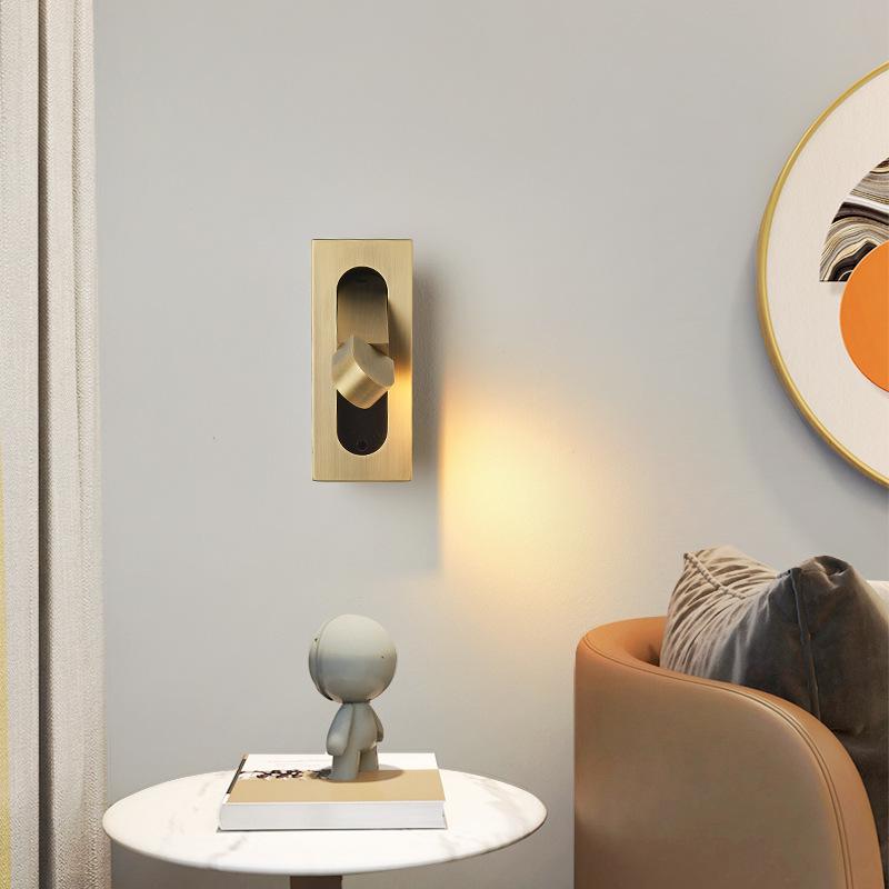 Modern Minimalist Rotatable Wall Lamp for Bedroom Reading - High-End Recessed Design
