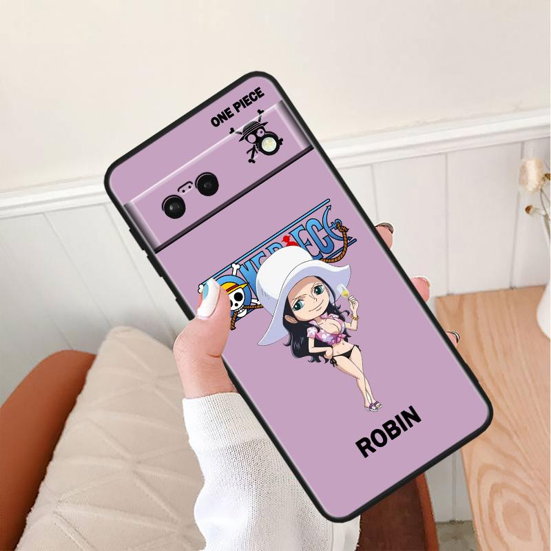 Ones-Pieces Luffys Stoßfeste Hülle Für Google Pixel 8 7A 6A 5A 5 4 4A XL Pro 5G Schwarze Handyhülle Weiche Fundas Capa Handyhülle