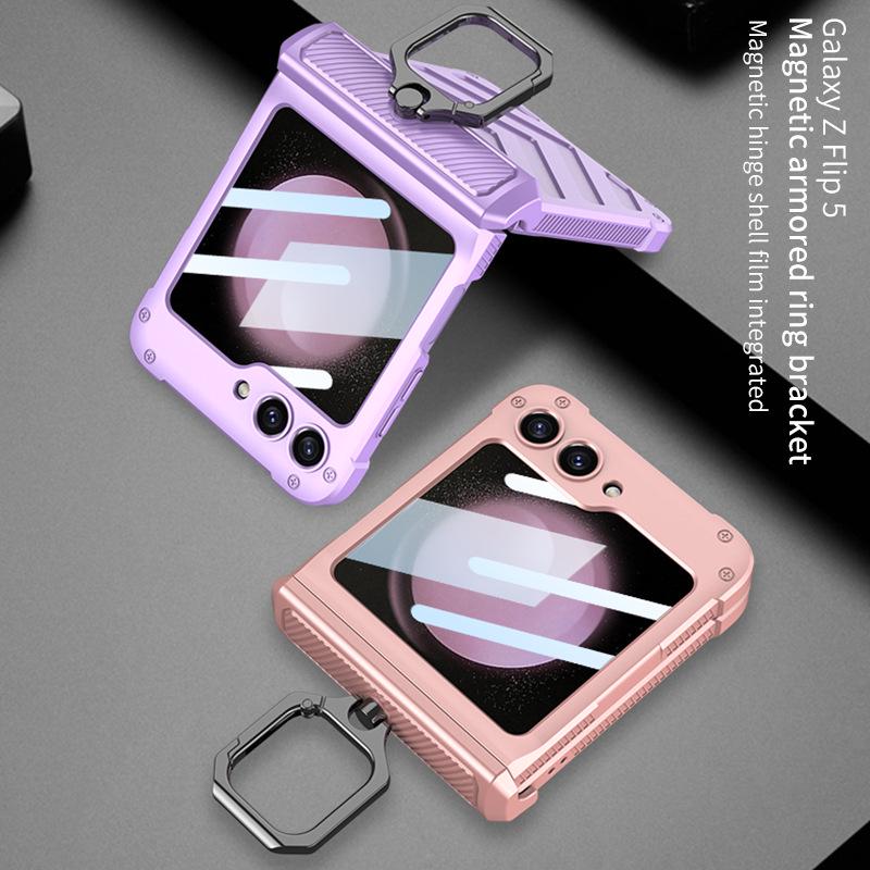 Samsung Flip5 Full Armor Hinge Case with Ring Holder