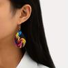 Personality Trend Painting Oil Painting Wood Earrings Design Forest Guitar Retro Oil Painting Ethnic Women