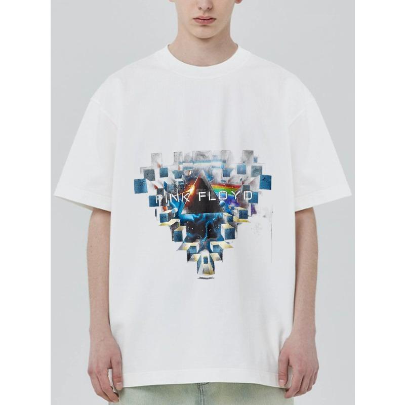 Pink Floyd Black T Shirt with Prism and Rainbow Print for Music Fans and Casual Wear