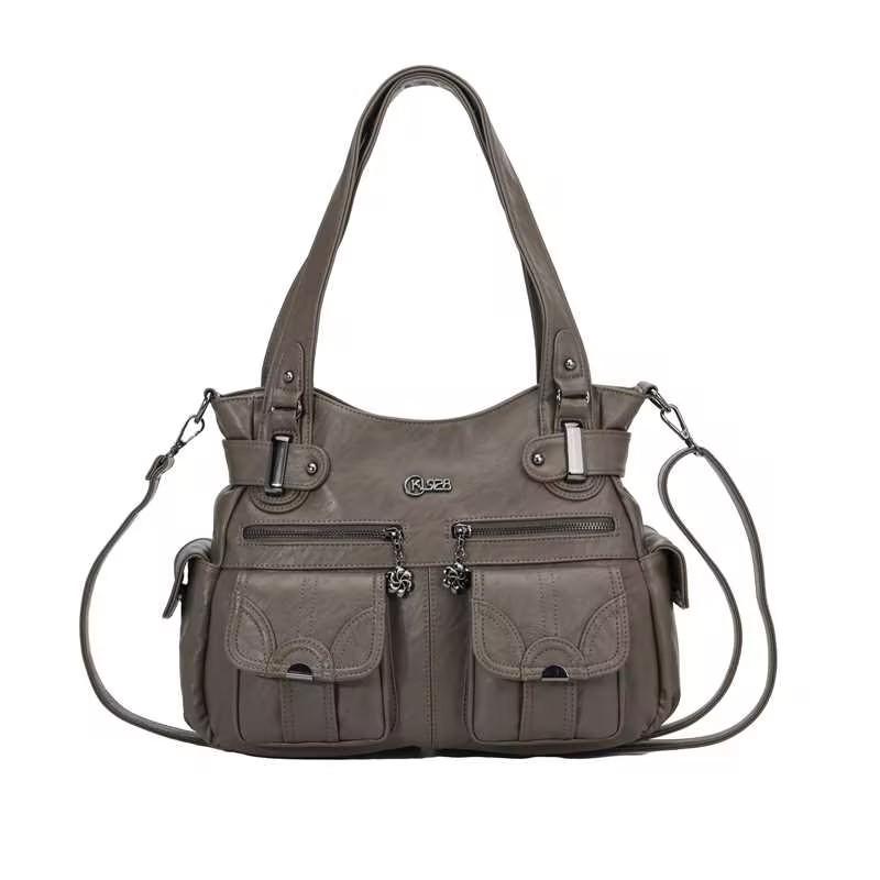 Женская сумка через плечо из искусственной кожи большой вместимости 2024 года - европейская и американская модная сумка