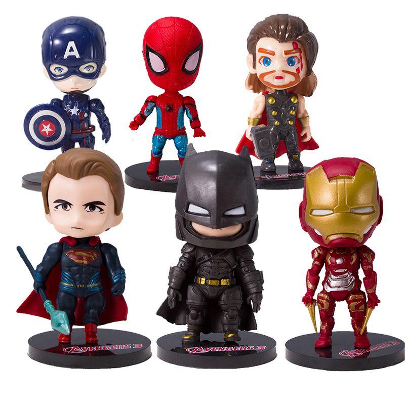 Charming Avengers Birthday Cake Decoration Figures Including Iron Man And Captain America For Kids' Celebrations