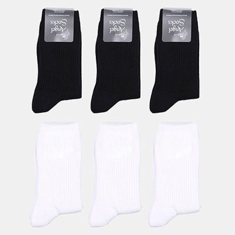 [Set of 3][Men/Women] Basic Bone Socks MAN-WHITE-3ea