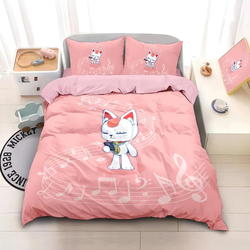 3D Print Anime Dandadan Bedding Set Aira Shiratori/Momo Ayase Duvet Cover for Kids Teens Adults Bedroom Decor