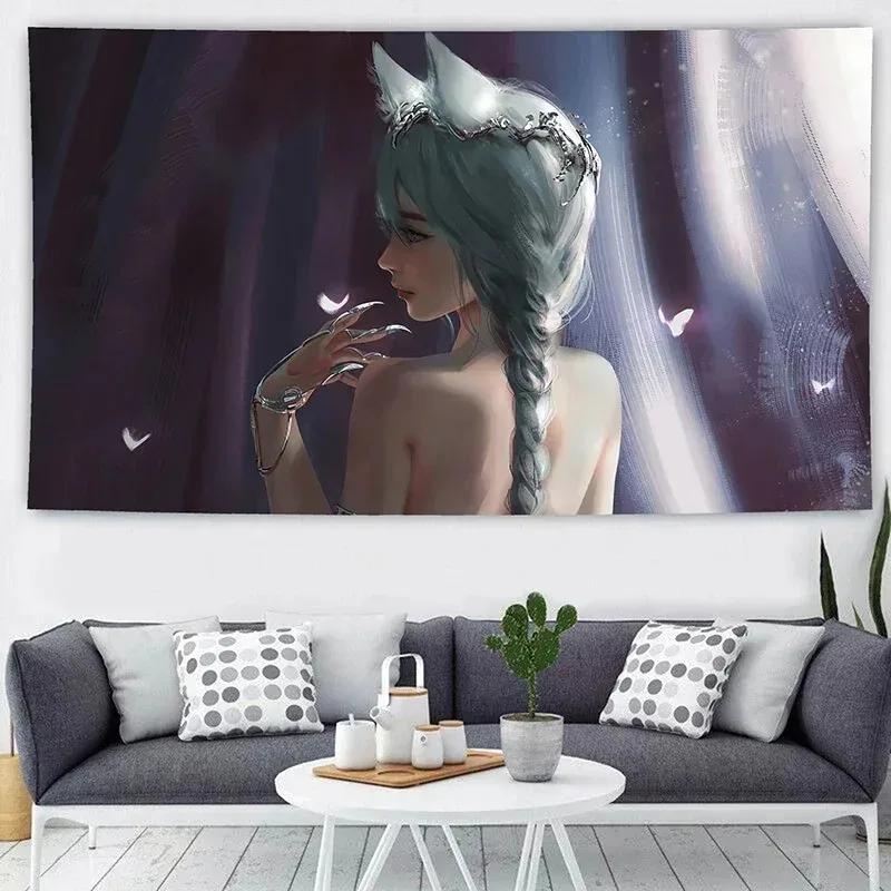 Сексуальная аниме красота гобелен офис гостиная гобелен украшение стены дома гобелен — фото 16
