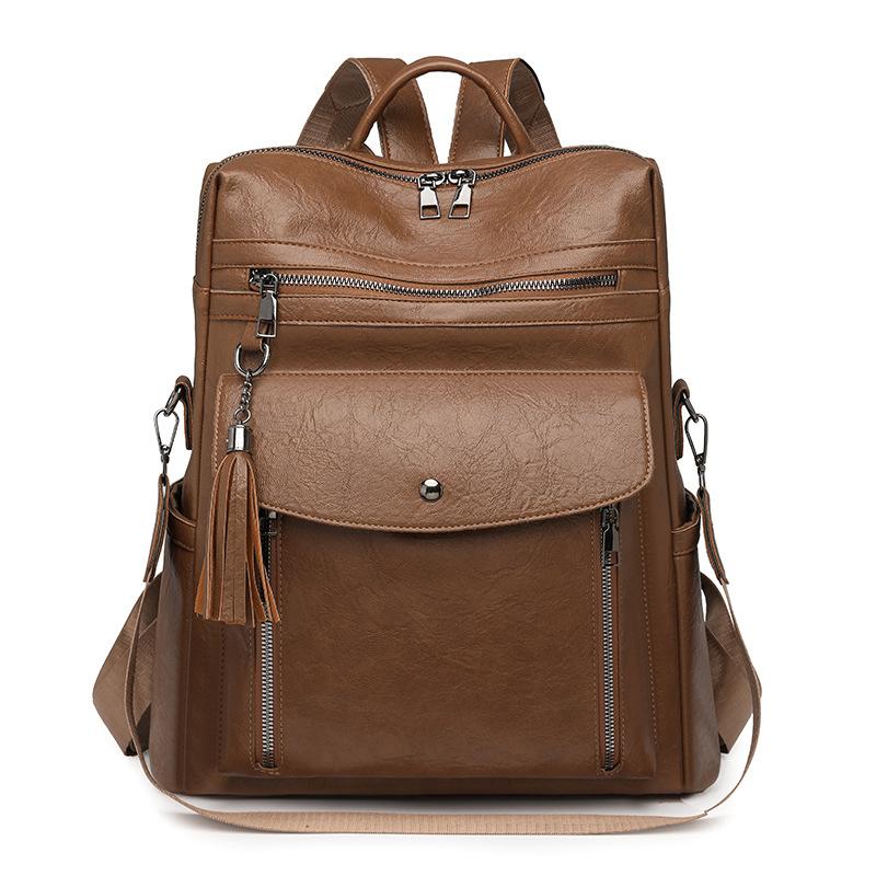 Женский рюкзак Простой и модный Дорожный рюкзак большой вместимости Женский рюкзак коричневый/жёлтый